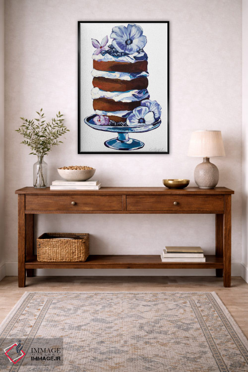 تابلو دکوراتیو کیک تمشک و هیبیسکوس اثر لورل گرینفیلد - D4B