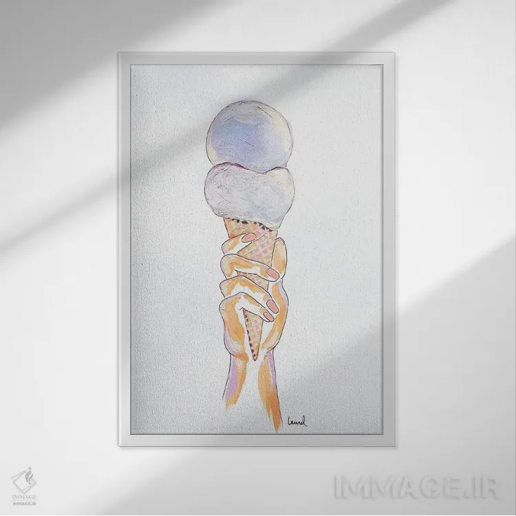 تابلو دکوراتیو دست و بستنی III اثر لورل گرینفیلد - نمای قابدار سفید