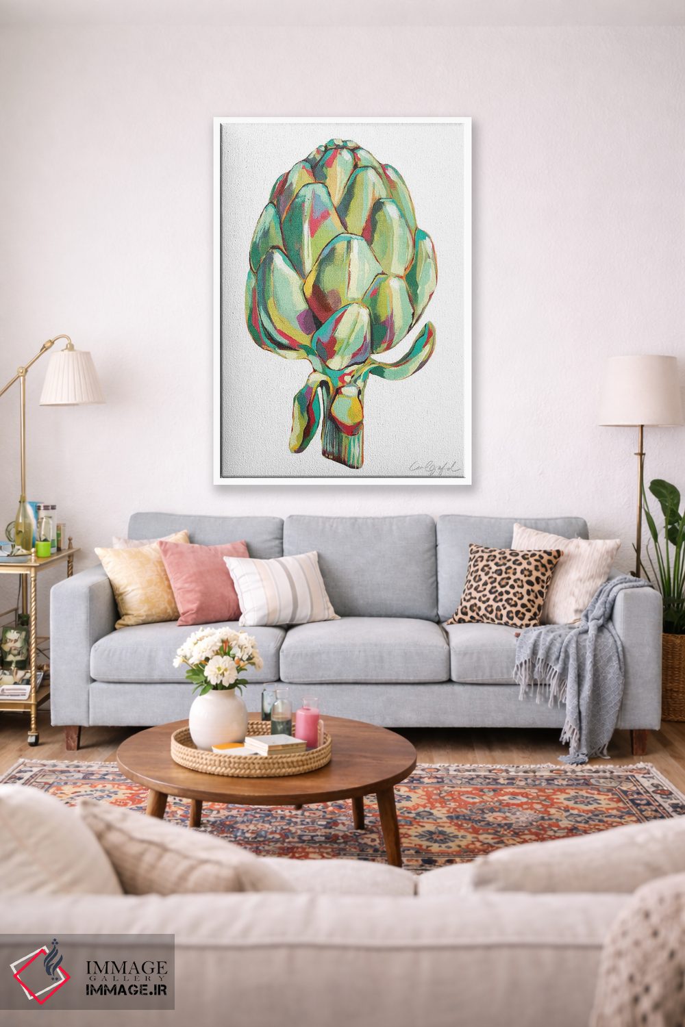 تابلو دکوراتیو کنگر فرنگی سبز اثر لورل گرینفیلد - D1W