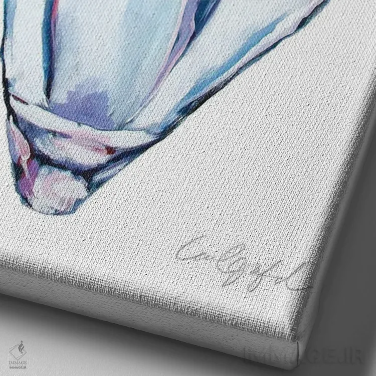 تابلو دکوراتیو صدف خوراکی اثر لورل گرینفیلد - نمای نزدیک بافت بوم