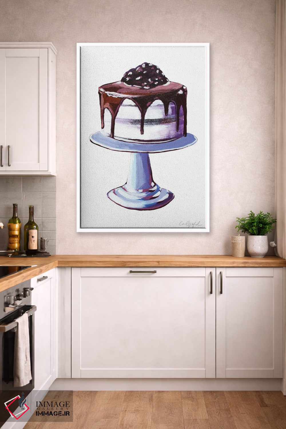 تابلو دکوراتیو شکلات چکه ای با بستنی وانیلی اثر لورل گرینفیلد - D3W