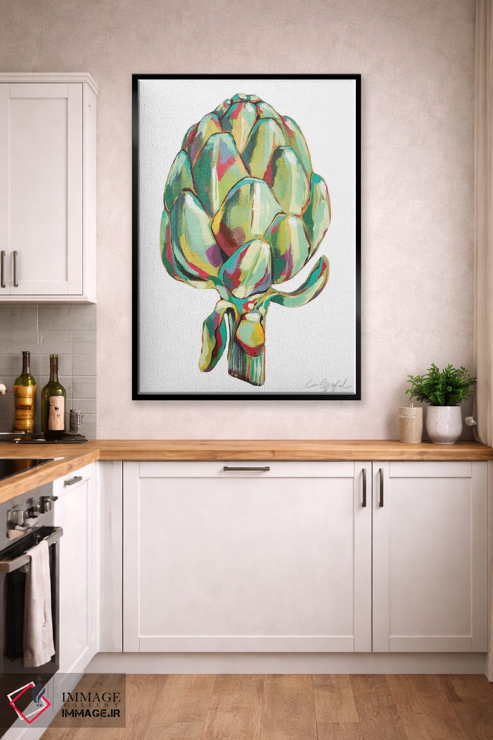 تابلو دکوراتیو کنگر فرنگی سبز اثر لورل گرینفیلد - D2B