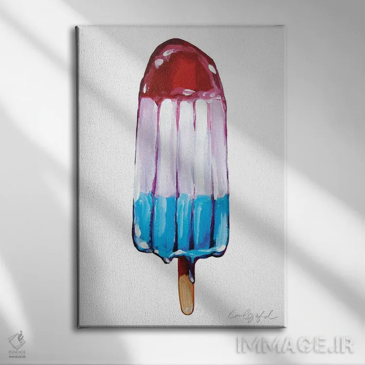 تابلو دکوراتیو بستنی موشکی اثر لورل گرینفیلد - نمای روبهرو روی دیوار