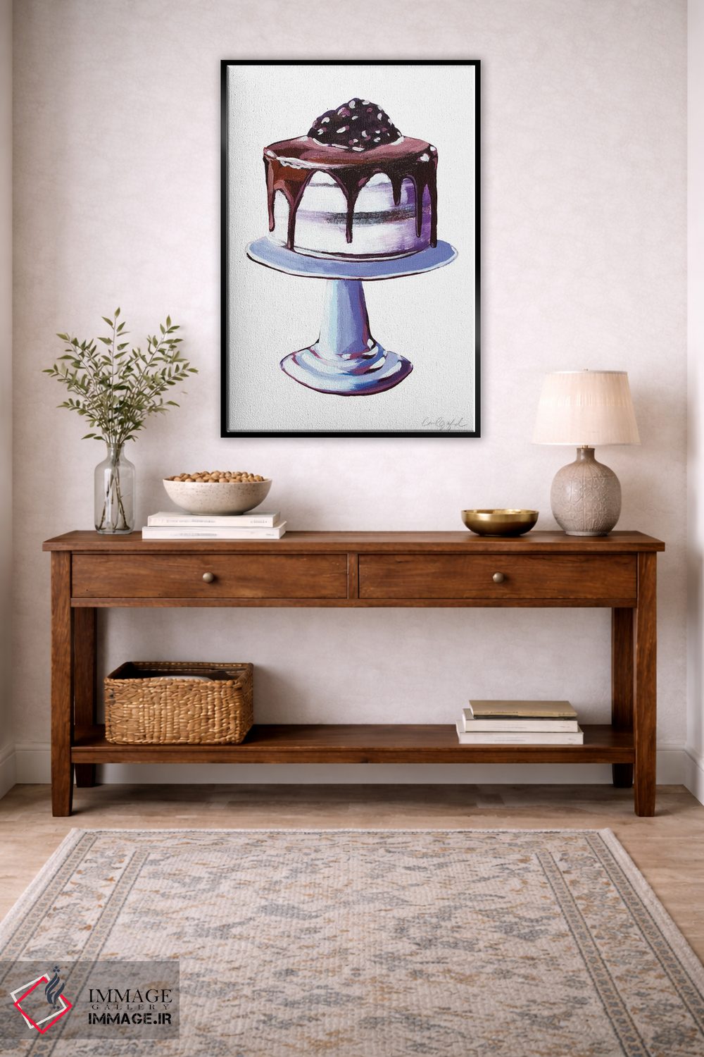 تابلو دکوراتیو شکلات چکه ای با بستنی وانیلی اثر لورل گرینفیلد - D4B