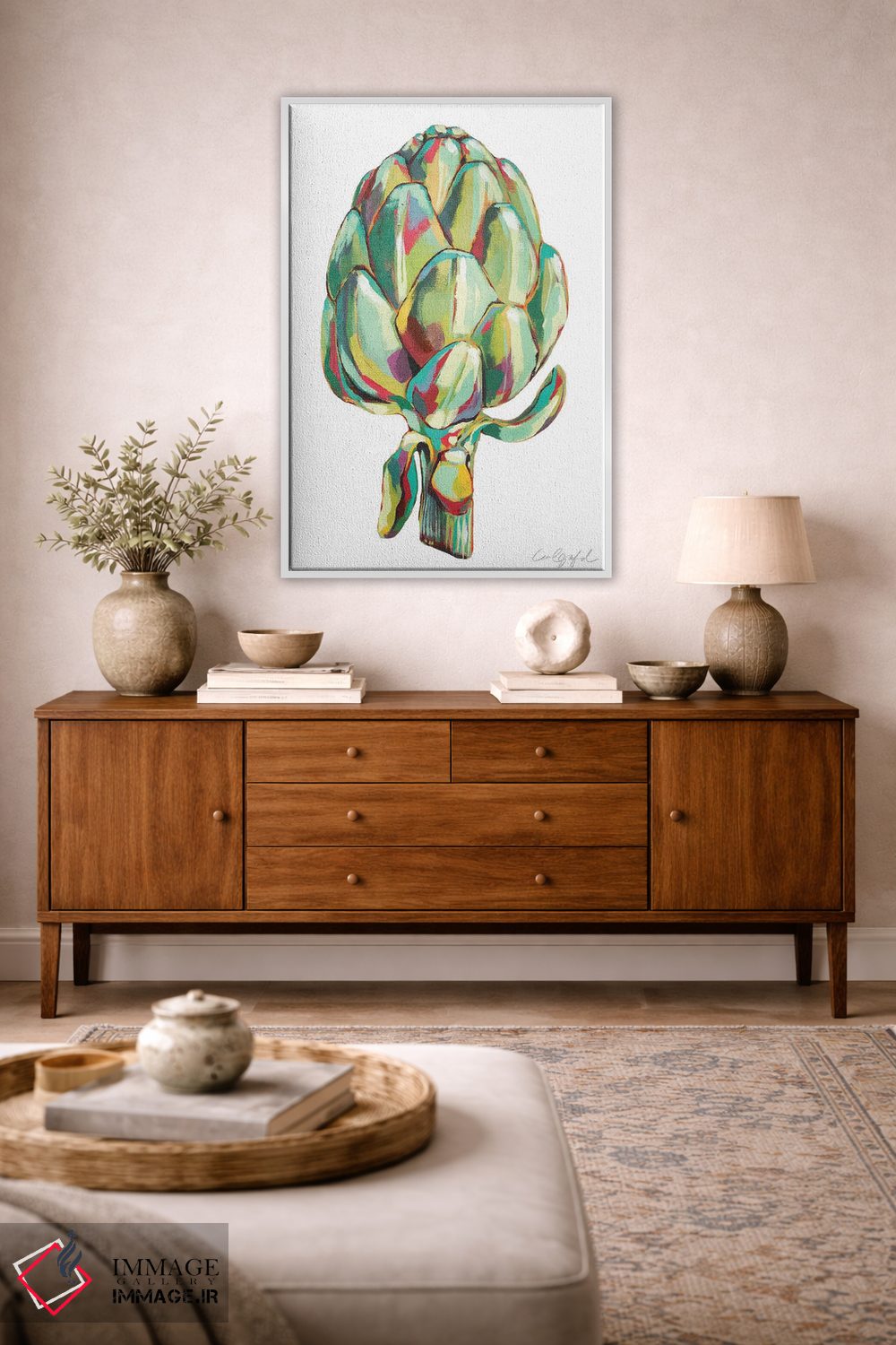 تابلو دکوراتیو کنگر فرنگی سبز اثر لورل گرینفیلد - D3W