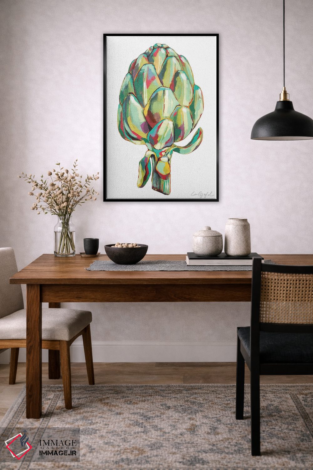 تابلو دکوراتیو کنگر فرنگی سبز اثر لورل گرینفیلد - D4B