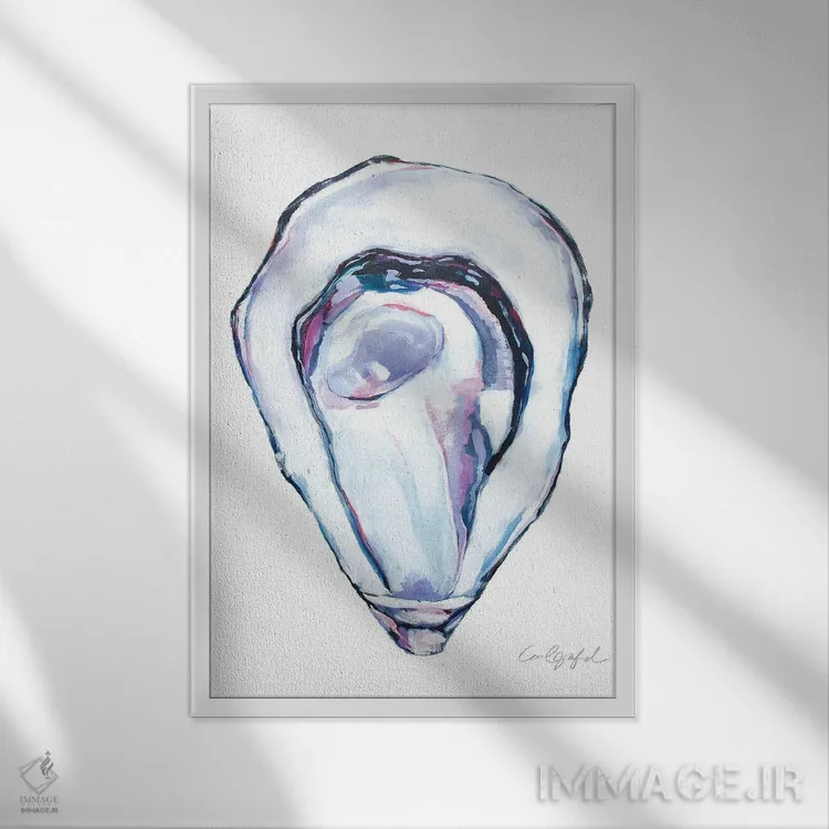 تابلو دکوراتیو صدف خوراکی اثر لورل گرینفیلد - نمای قابدار سفید