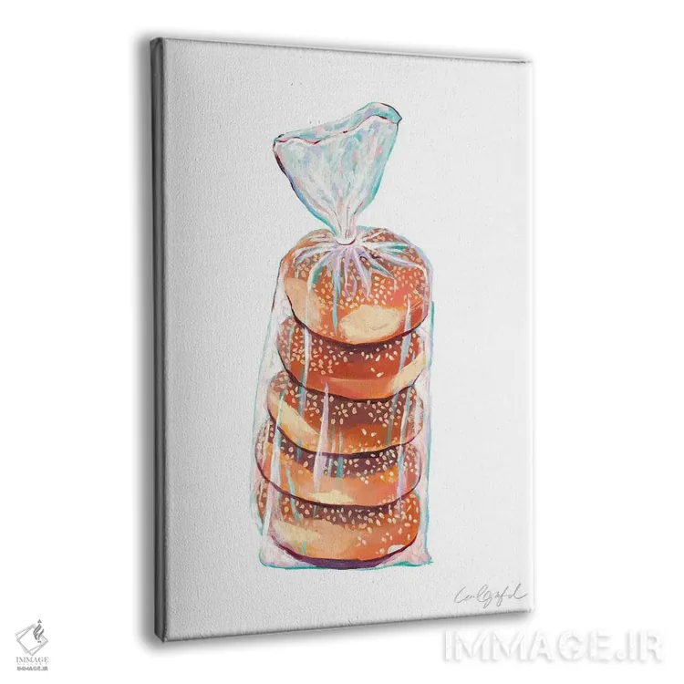 تابلو دکوراتیو کیسه ای از بیگل ها اثر لورل گرینفیلد - نمای پرسپکتیو محصول