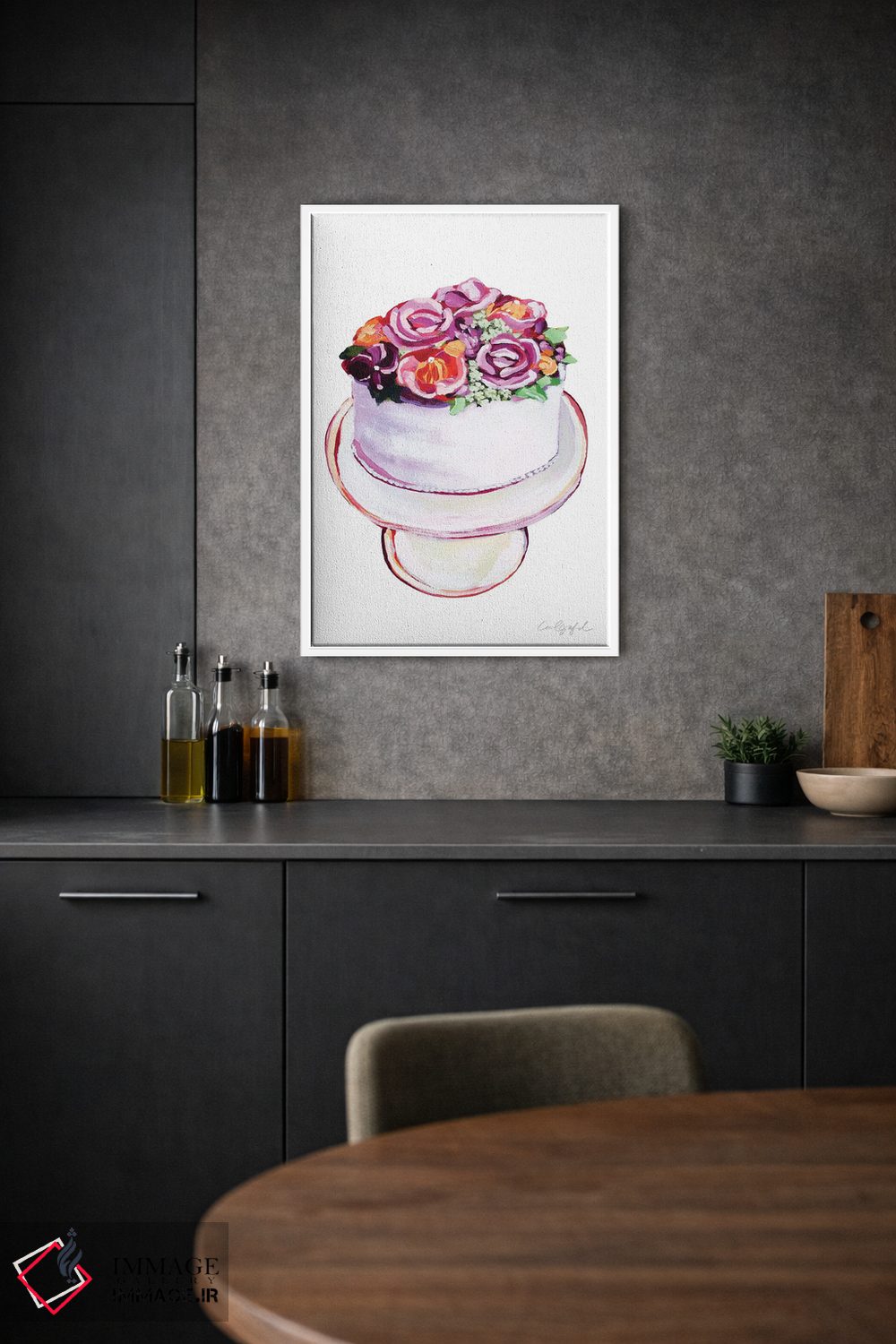 تابلو دکوراتیو کیک گل وانیلی اثر لورل گرینفیلد - D1W