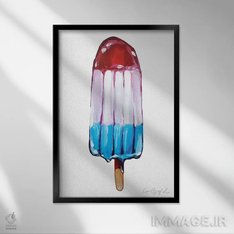 تابلو دکوراتیو بستنی موشکی اثر لورل گرینفیلد - نمای قابدار مشکی