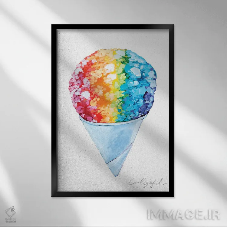 تابلو دکوراتیو یخ در بهشت اثر لورل گرینفیلد - نمای قابدار مشکی