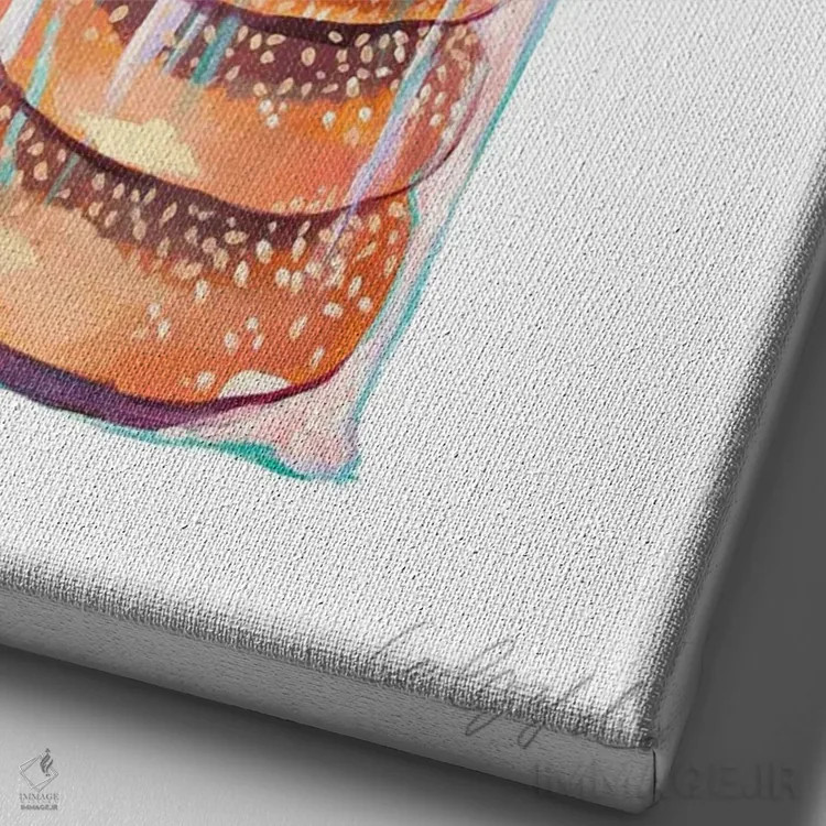 تابلو دکوراتیو کیسه ای از بیگل ها اثر لورل گرینفیلد - نمای نزدیک بافت بوم