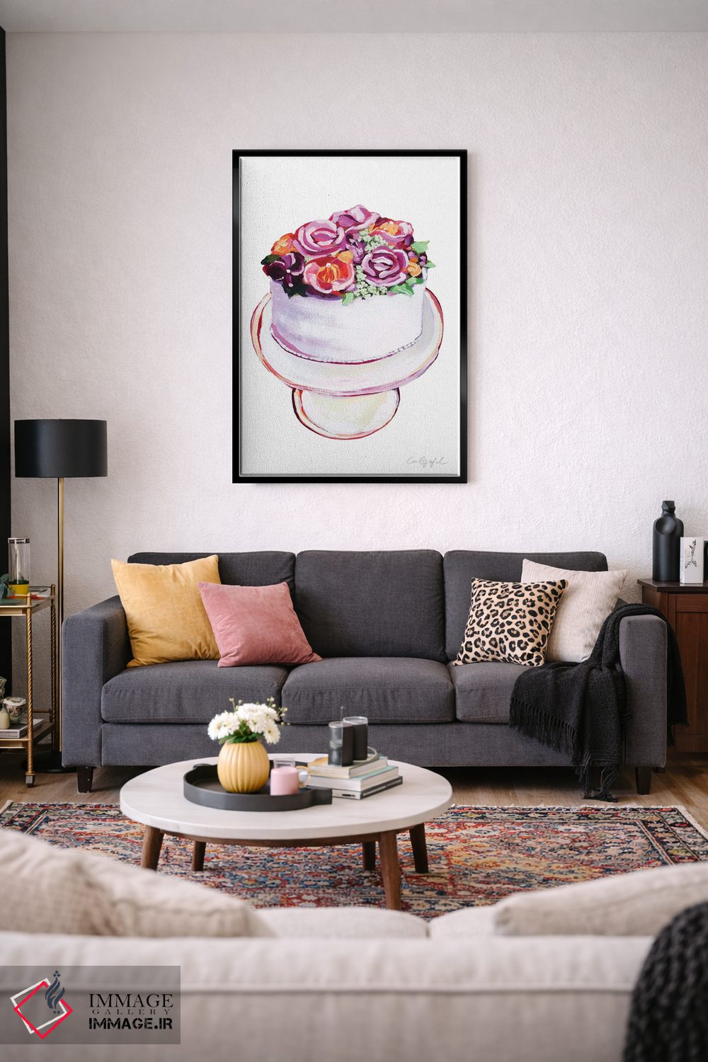 تابلو دکوراتیو کیک گل وانیلی اثر لورل گرینفیلد - D4B