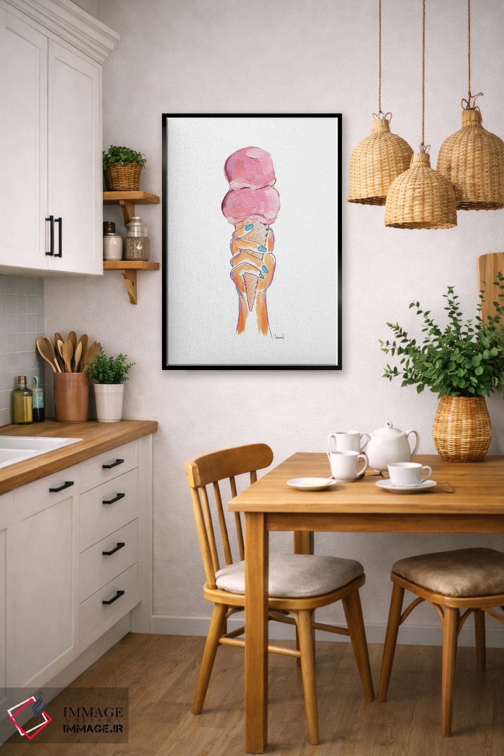 تابلو دکوراتیو دست و بستنی II اثر لورل گرینفیلد - D6B