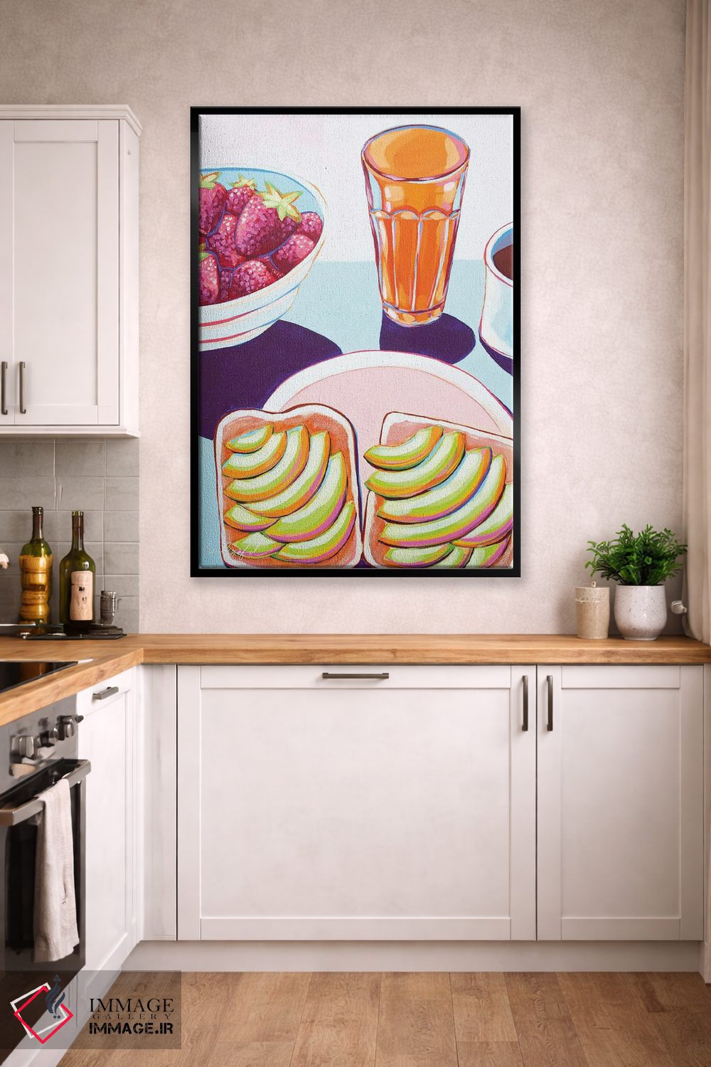 تابلو دکوراتیو نان برشته با آووکادو اثر لورل گرینفیلد - D2B