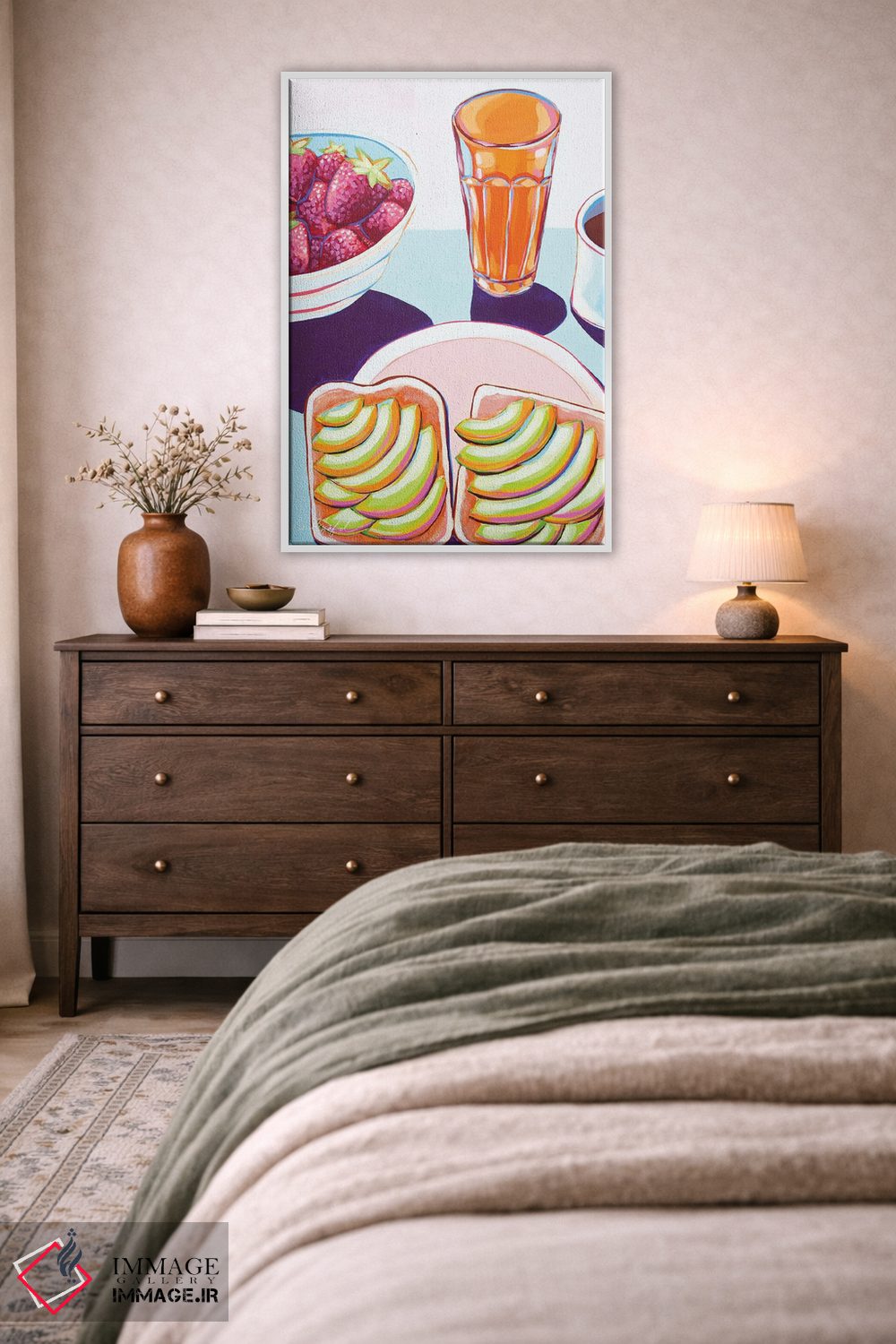 تابلو دکوراتیو نان برشته با آووکادو اثر لورل گرینفیلد - D4W