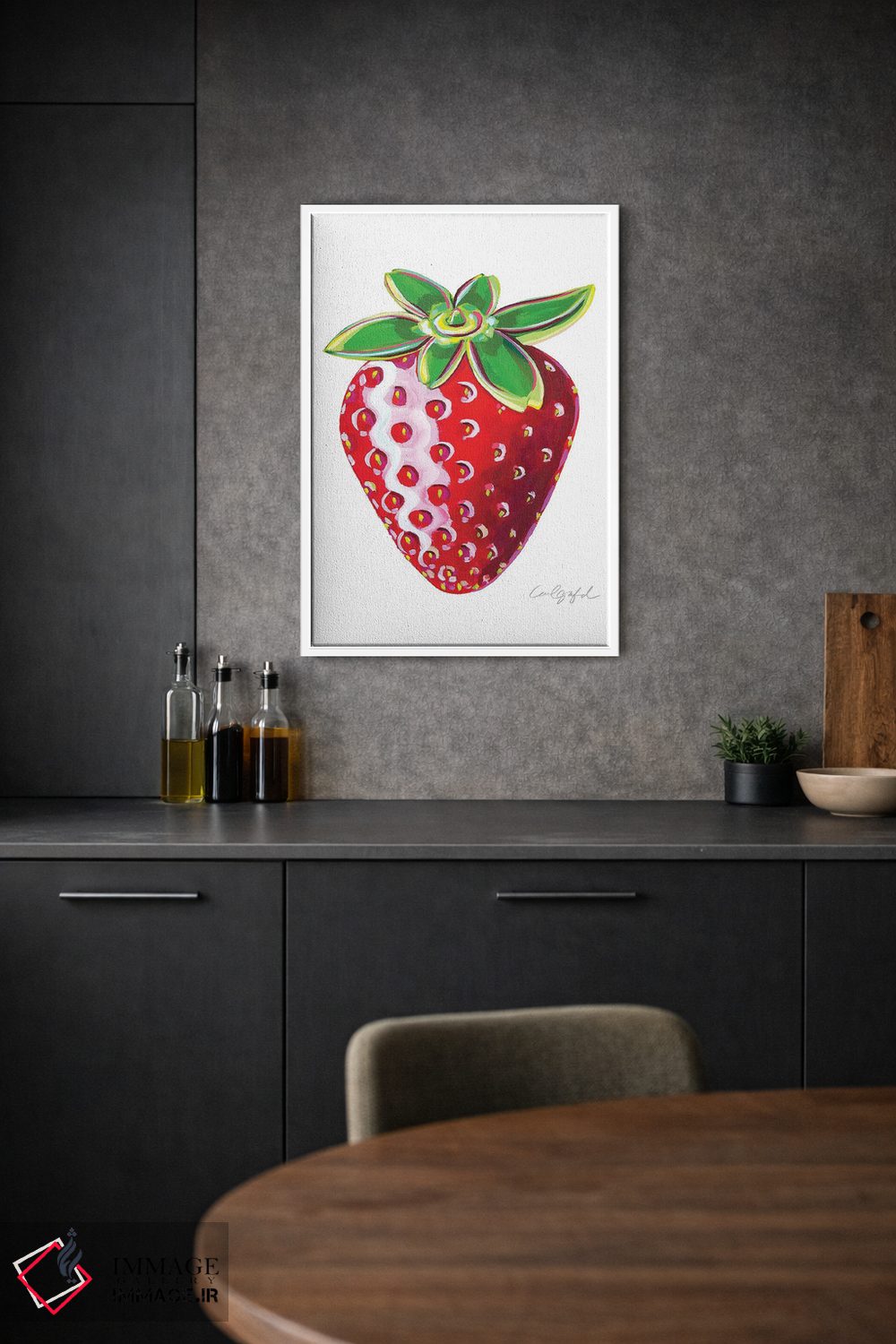 تابلو دکوراتیو یک عدد توت فرنگی اثر لورل گرینفیلد - D1W