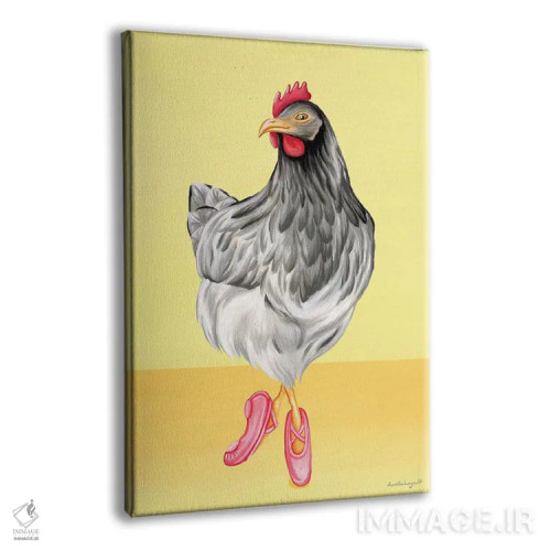 تابلو دکوراتیو مرغ رقصنده باله اثر آملی لگو - نمای پرسپکتیو محصول