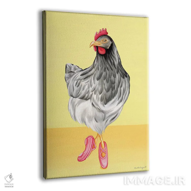 تابلو دکوراتیو مرغ رقصنده باله اثر آملی لگو - نمای پرسپکتیو محصول