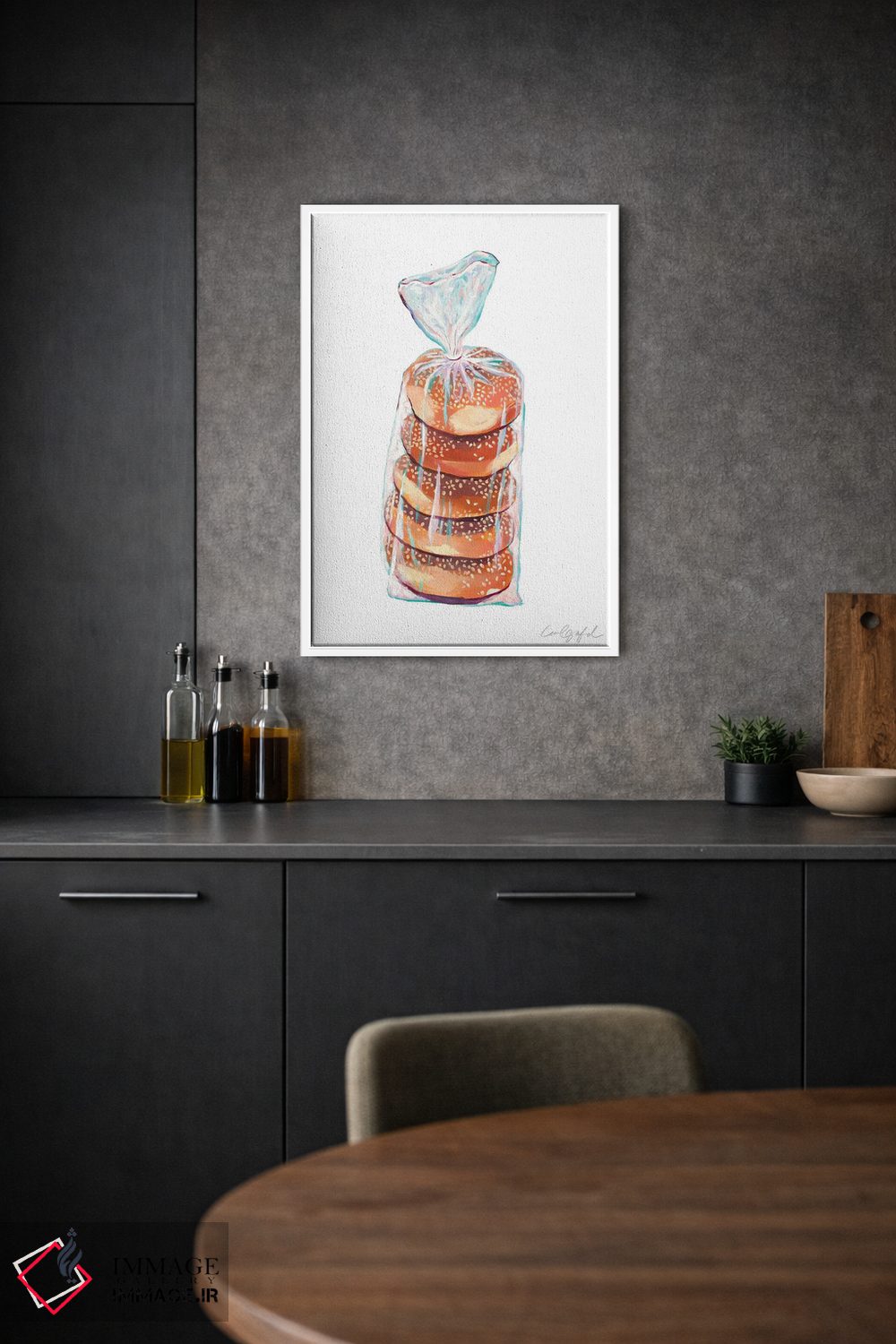 تابلو دکوراتیو کیسه ای از بیگل ها اثر لورل گرینفیلد - D1W