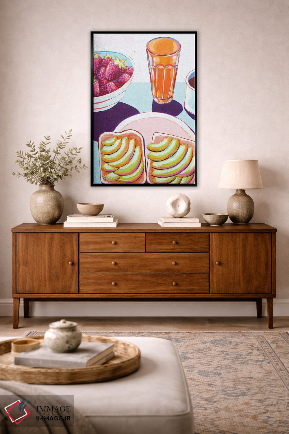 تابلو دکوراتیو نان برشته با آووکادو اثر لورل گرینفیلد - D5B