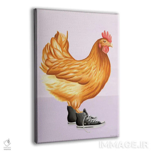 تابلو دکوراتیو مرغ با کفش کانورس اثر آملی لگو - نمای پرسپکتیو محصول