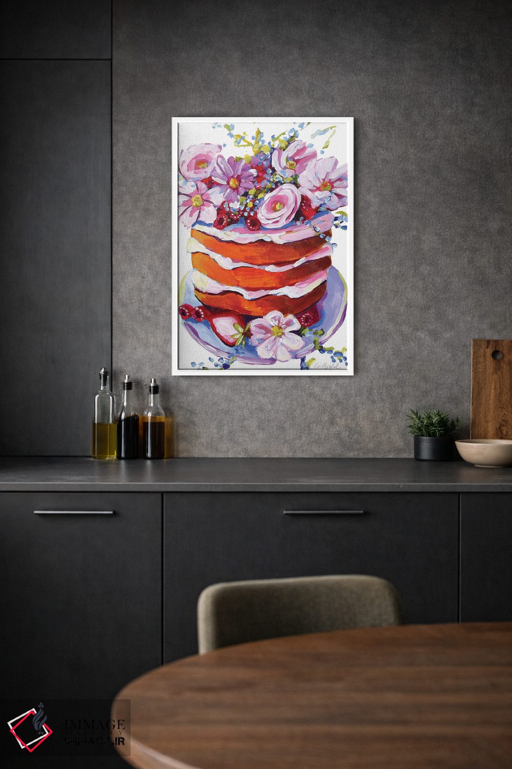 تابلو دکوراتیو کیک گل های بهاری اثر لورل گرینفیلد - D1W