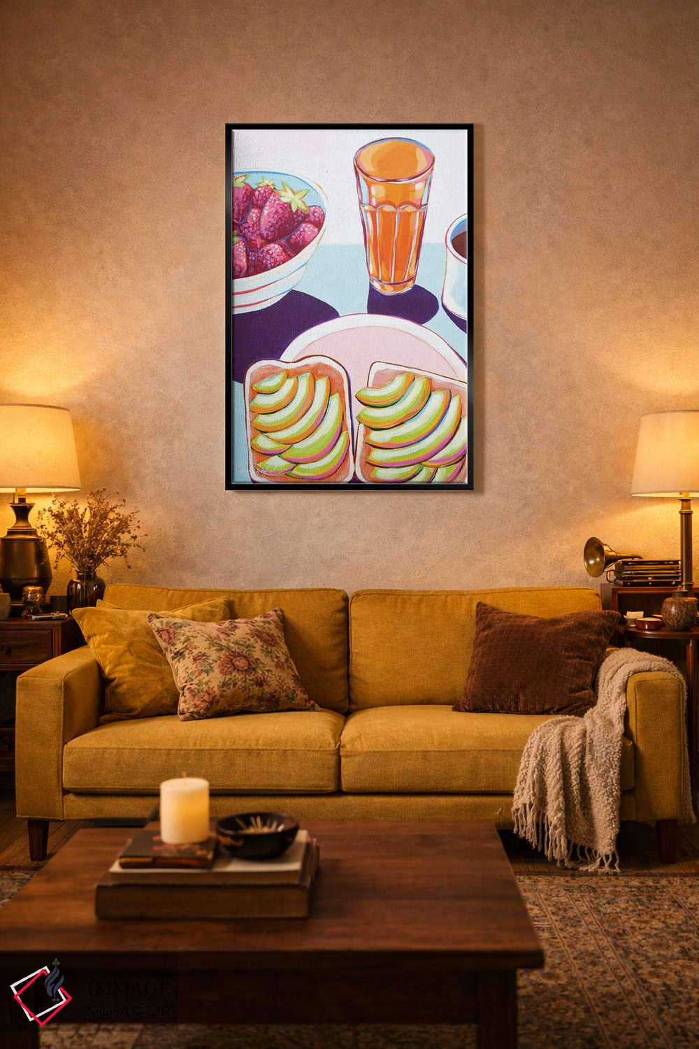 تابلو دکوراتیو نان برشته با آووکادو اثر لورل گرینفیلد - D6B