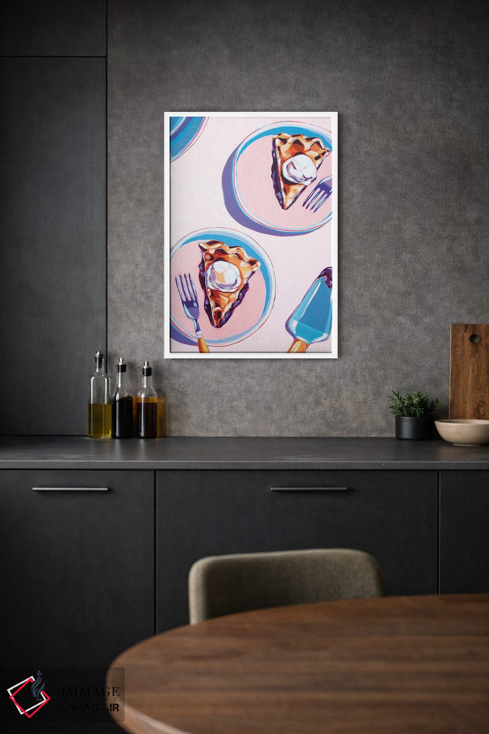 تابلو دکوراتیو دو برش پای بلوبری اثر لورل گرینفیلد - D1W