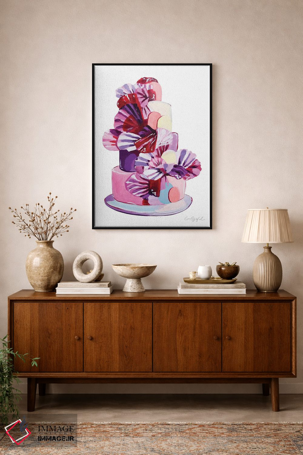 تابلو دکوراتیو کیک بادبزنی اثر لورل گرینفیلد - D2B