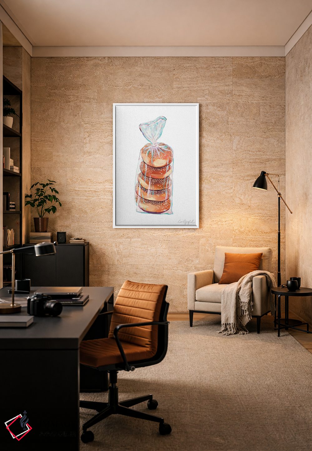 تابلو دکوراتیو کیسه ای از بیگل ها اثر لورل گرینفیلد - D5W