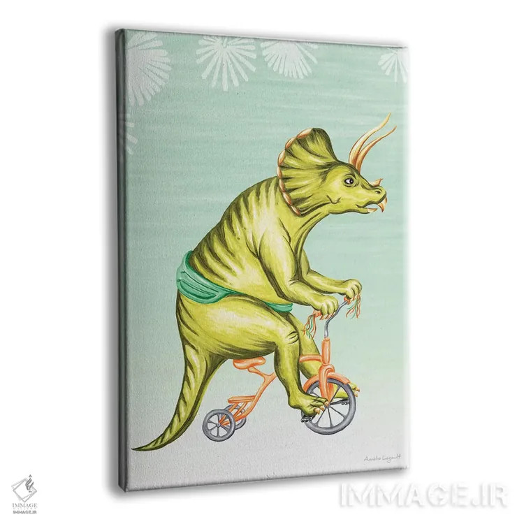 تابلو دکوراتیو تریسراتوپس دوچرخه سوار اثر آملی لگو - نمای پرسپکتیو محصول