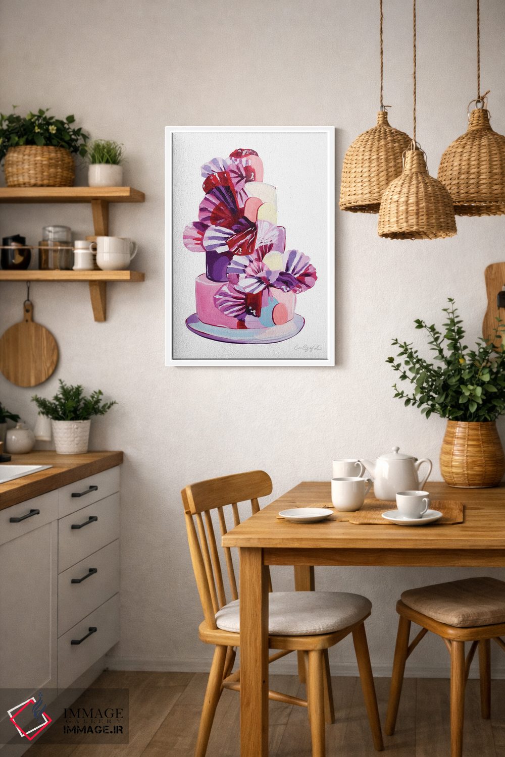 تابلو دکوراتیو کیک بادبزنی اثر لورل گرینفیلد - D3W