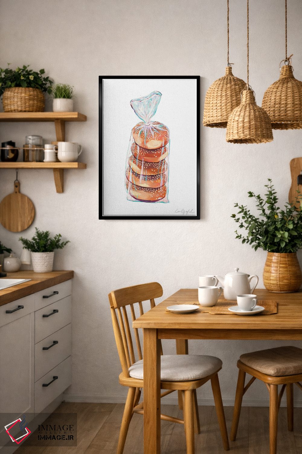 تابلو دکوراتیو کیسه ای از بیگل ها اثر لورل گرینفیلد - D6B