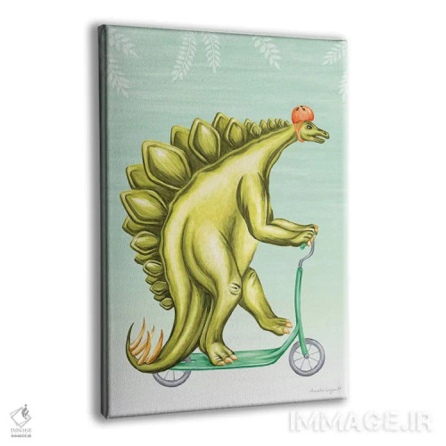 تابلو دکوراتیو استگوسور روی اسکوتر اثر آملی لگو - نمای پرسپکتیو محصول