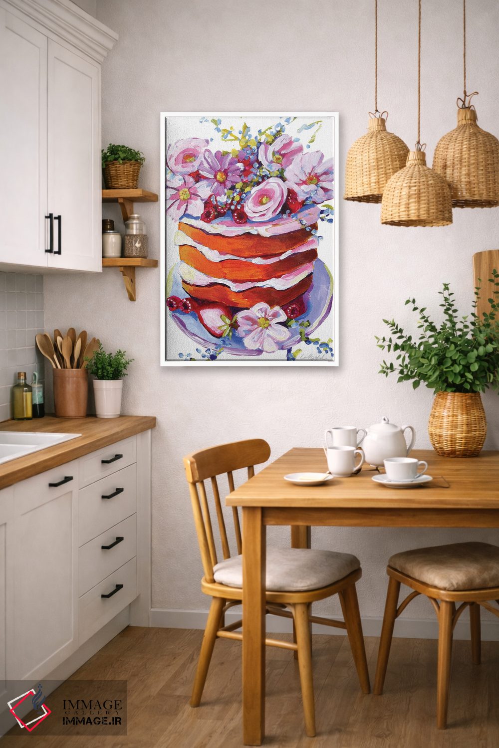 تابلو دکوراتیو کیک گل های بهاری اثر لورل گرینفیلد - D6W