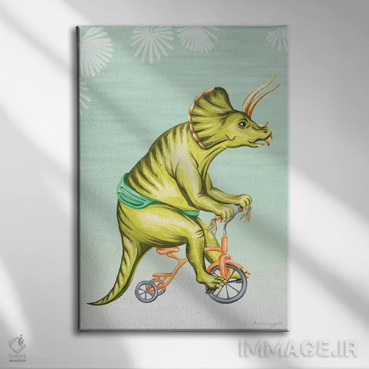 تابلو دکوراتیو تریسراتوپس دوچرخه سوار اثر آملی لگو - نمای روبهرو روی دیوار