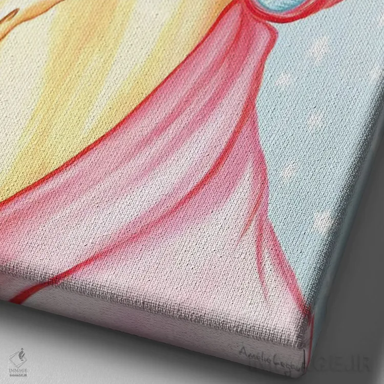 تابلو دکوراتیو تک شاخ اثر آملی لگو - نمای نزدیک بافت بوم