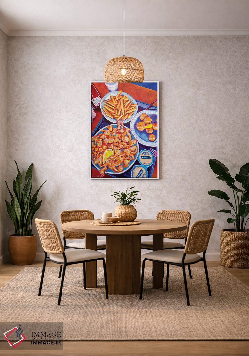 تابلو دکوراتیو صدف سرخ شده و سیب زمینی سرخ کرده اثر لورل گرینفیلد - D2W