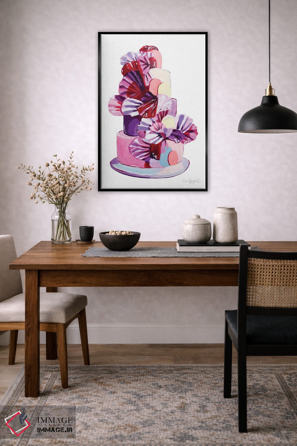 تابلو دکوراتیو کیک بادبزنی اثر لورل گرینفیلد - D5B