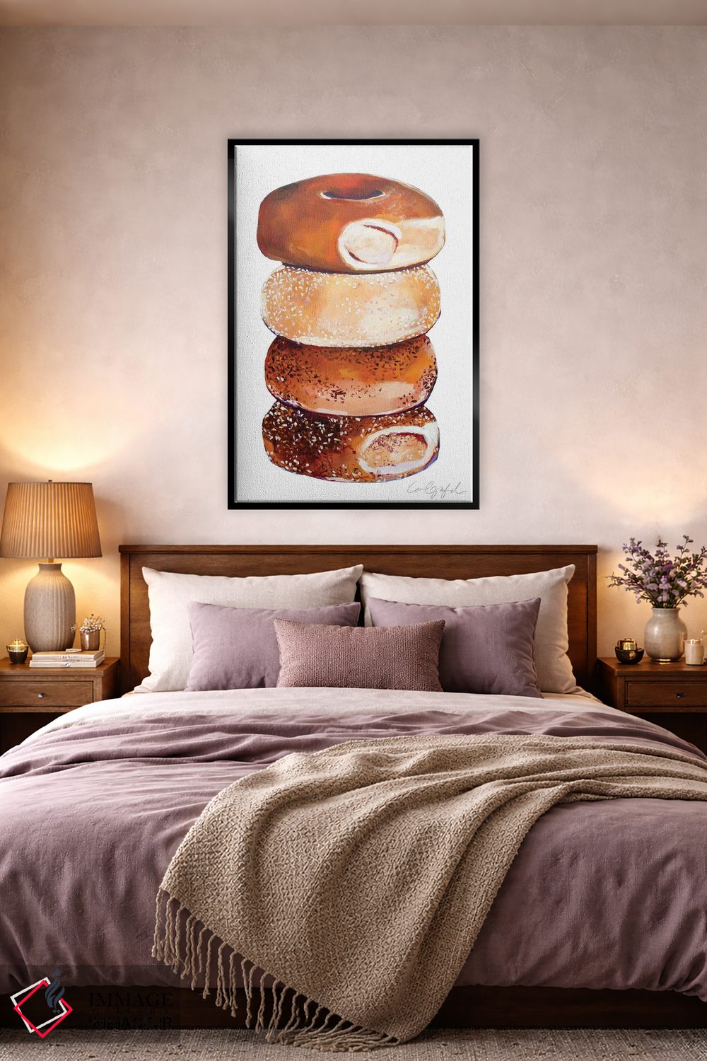 تابلو دکوراتیو روی هم چیده شدن بیگل ها اثر لورل گرینفیلد - D5B