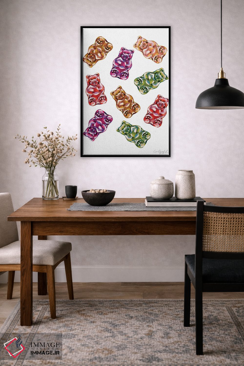 تابلو دکوراتیو پاستیل خرسی اثر لورل گرینفیلد - D5B