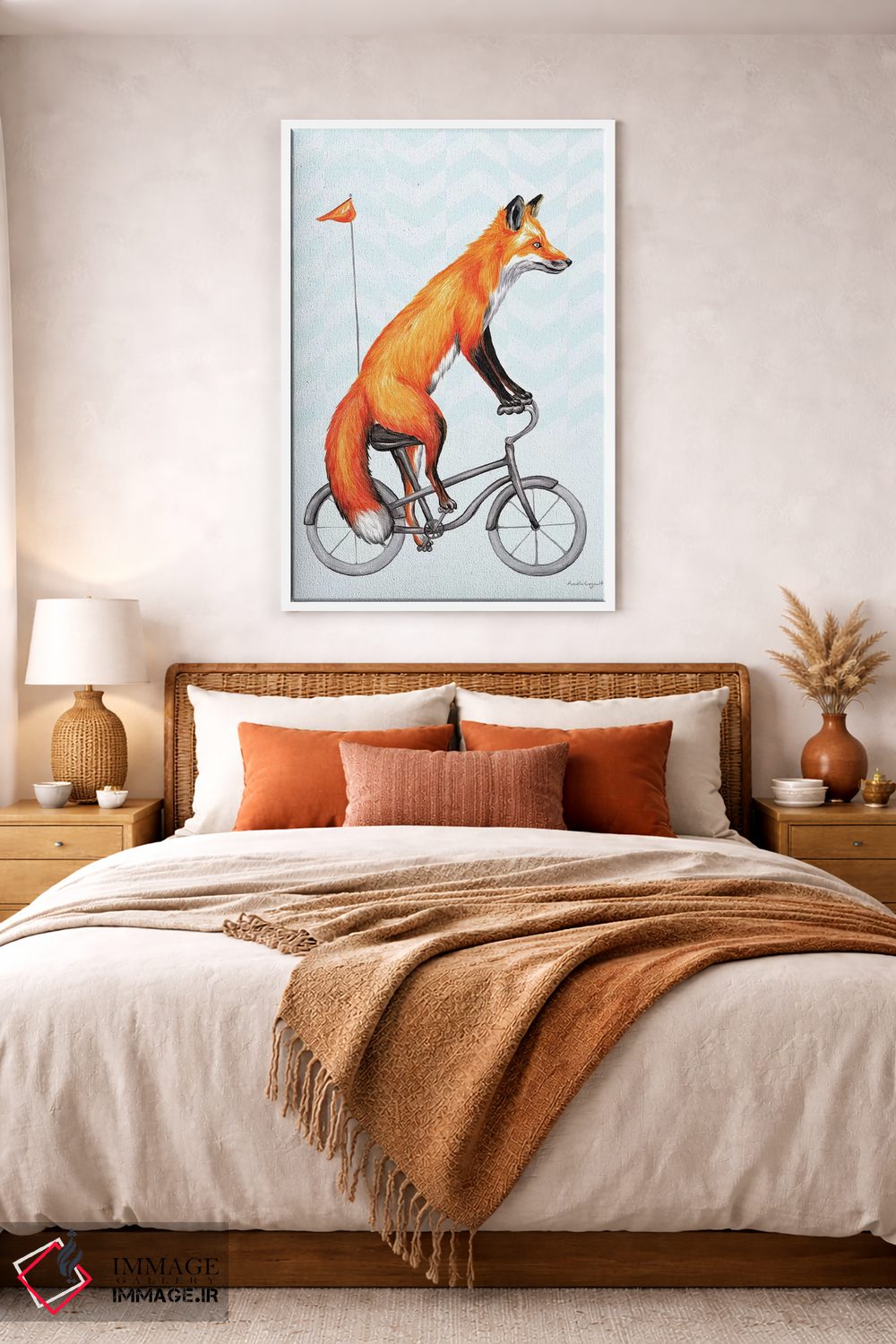 تابلو دکوراتیو روباه روی دوچرخه اثر آملی لگو - D2W