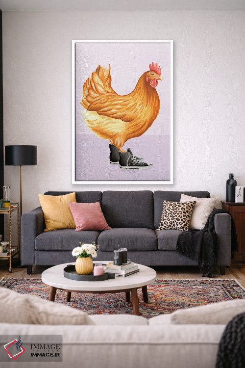 تابلو دکوراتیو مرغ با کفش کانورس اثر آملی لگو - D1W