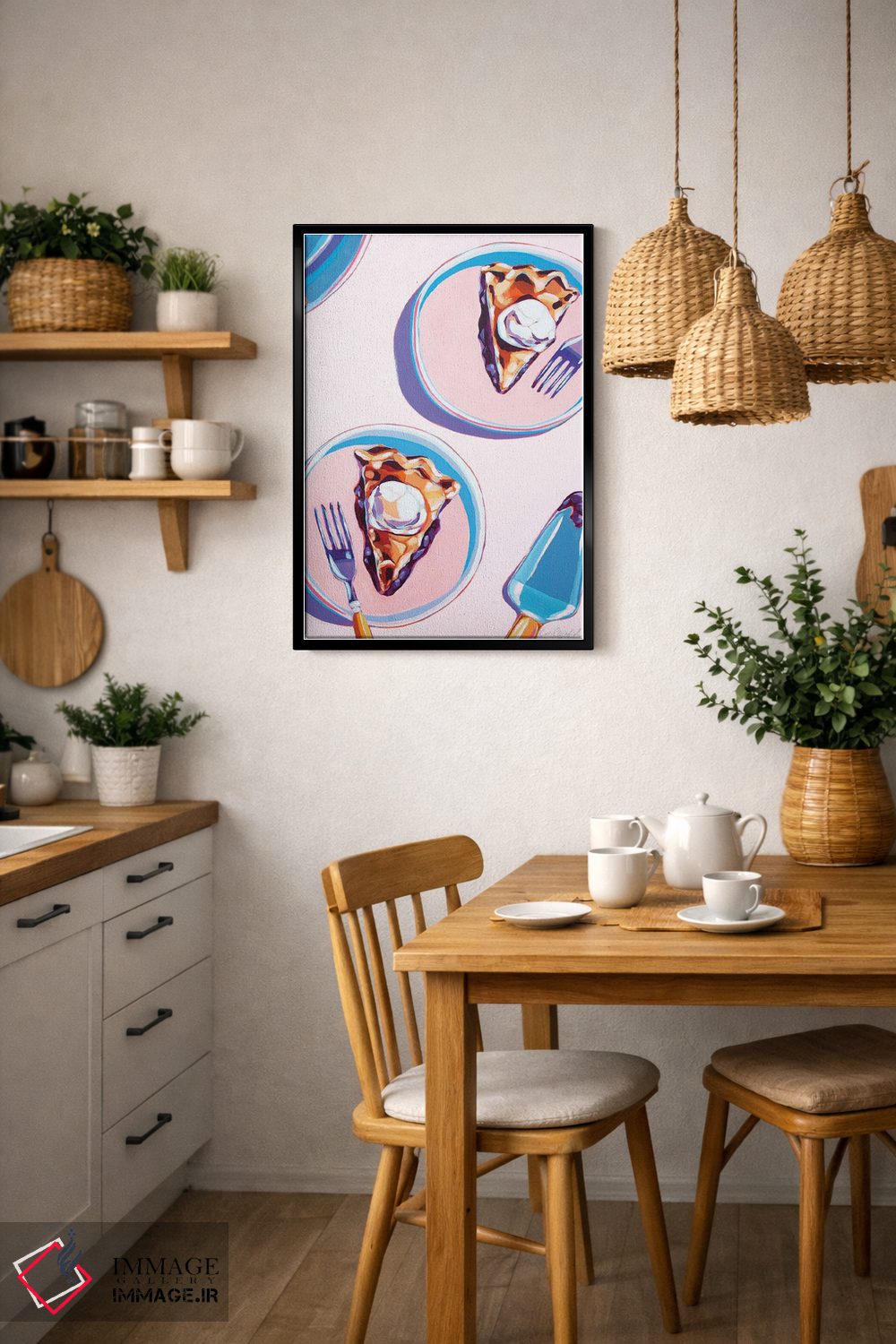 تابلو دکوراتیو دو برش پای بلوبری اثر لورل گرینفیلد - D6B