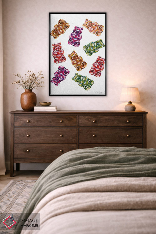 تابلو دکوراتیو پاستیل خرسی اثر لورل گرینفیلد - D6B