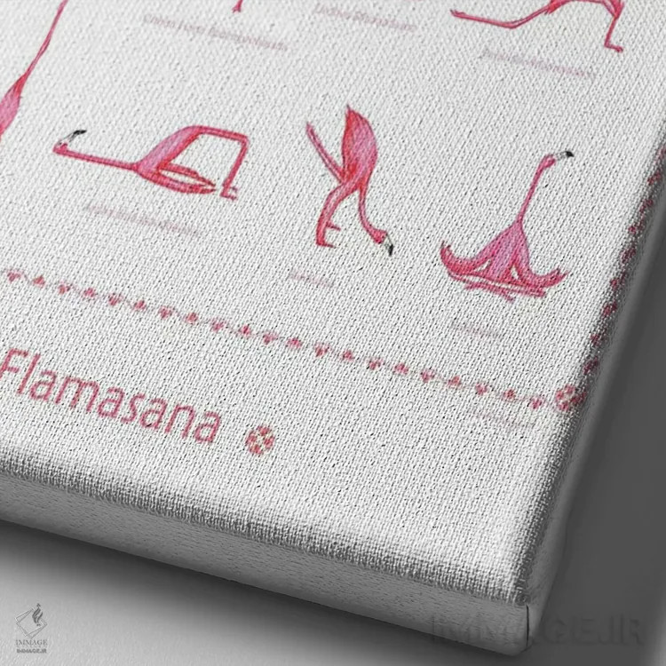 تابلو مینیمال یوگا اثر آملی لگو - نمای نزدیک بافت بوم