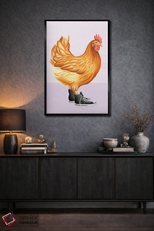 تابلو دکوراتیو مرغ با کفش کانورس اثر آملی لگو - D3B