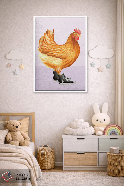 تابلو دکوراتیو مرغ با کفش کانورس اثر آملی لگو - D4W