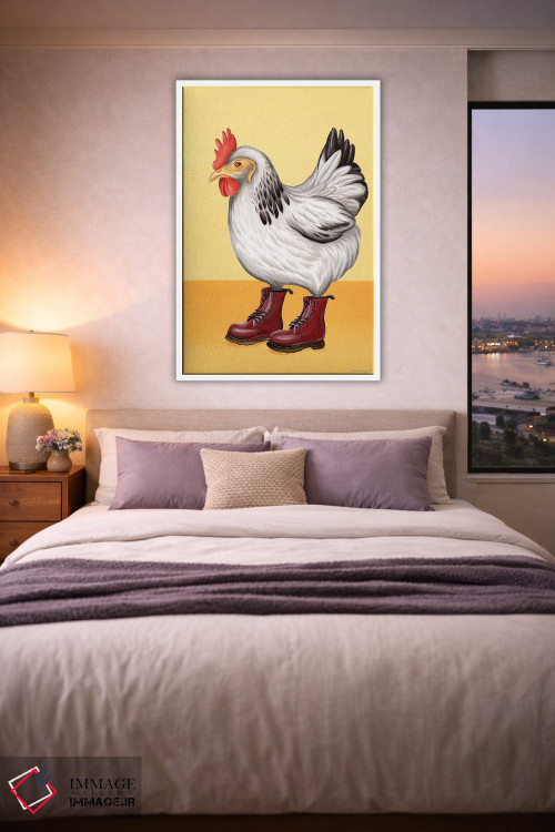 تابلو دکوراتیو مرغ با کفش داک مارتنز اثر آملی لگو - D4W